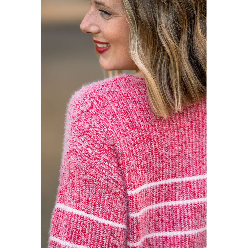 IN STOCK Cozy Striped Sweater - Red