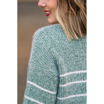 IN STOCK Cozy Striped Sweater - Green