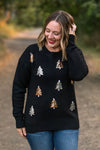 IN STOCK Holly Jolly Sweater - Gold + Silver Trees