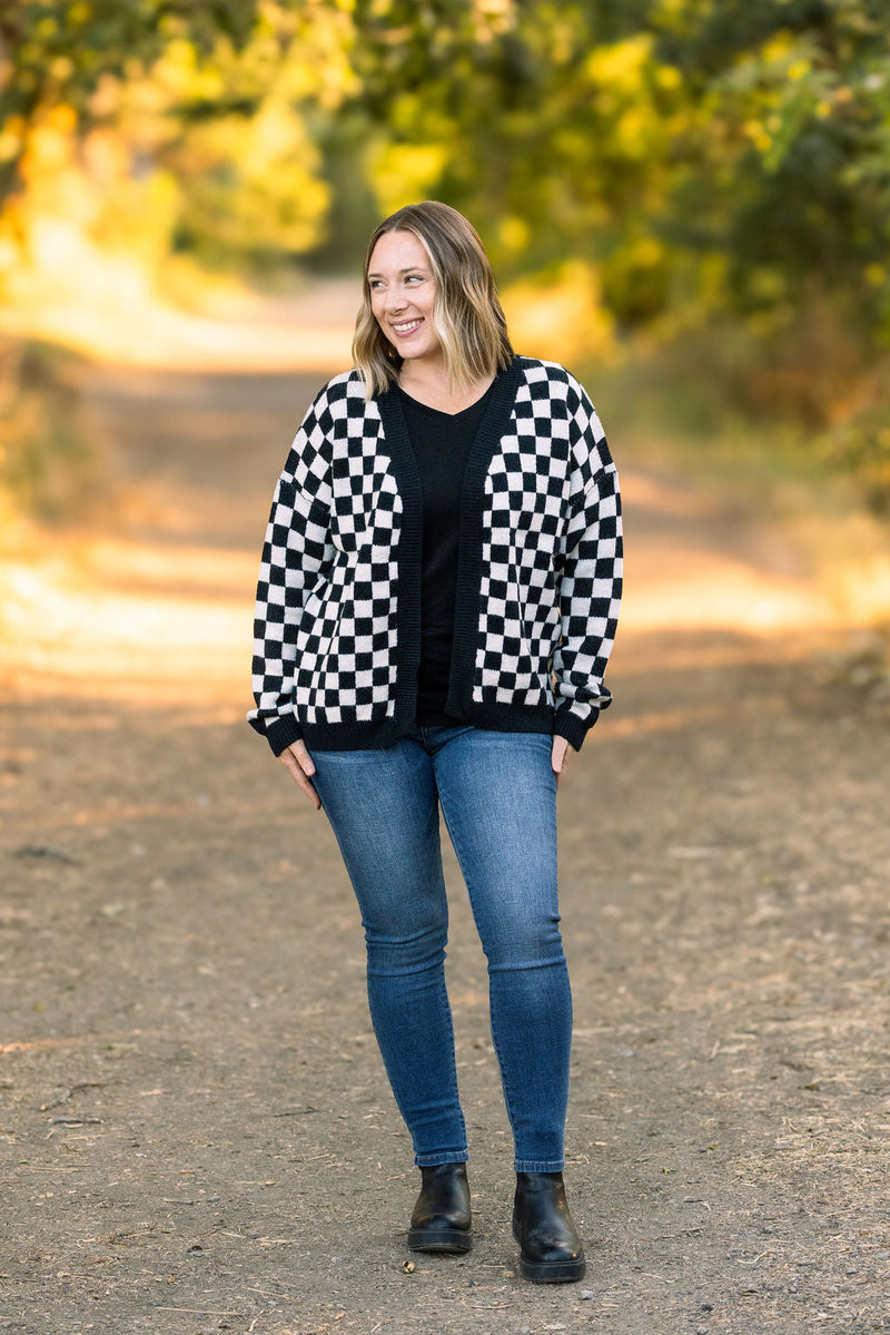 IN STOCK Black Checker Cardigan