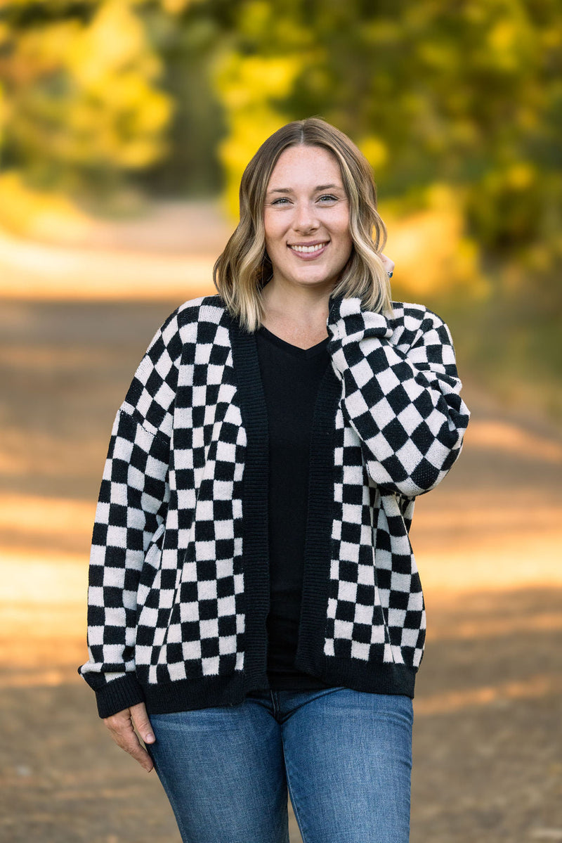 IN STOCK Black Checker Cardigan