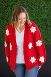 IN STOCK Snowflake Cardigan - Red