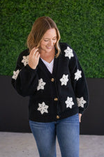 IN STOCK Snowflake Cardigan - Black