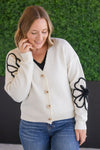 IN STOCK Black Floral Sweater Cardigan