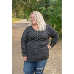 IN STOCK Brittney Button Sweater - Charcoal | Women's Long Sleeve FINAL SALE