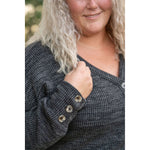 IN STOCK Brittney Button Sweater - Charcoal | Women's Long Sleeve FINAL SALE