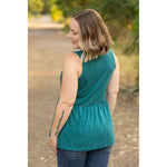 IN STOCK Renee Ruffle Tank - Teal FINAL SALE