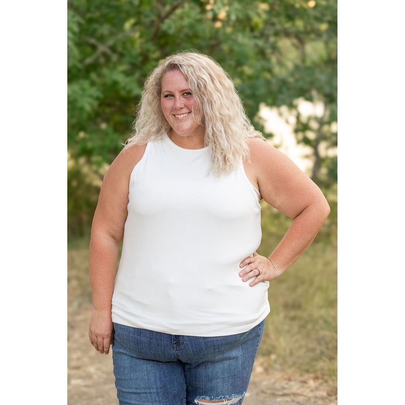 IN STOCK Tara Ribbed Tank - White