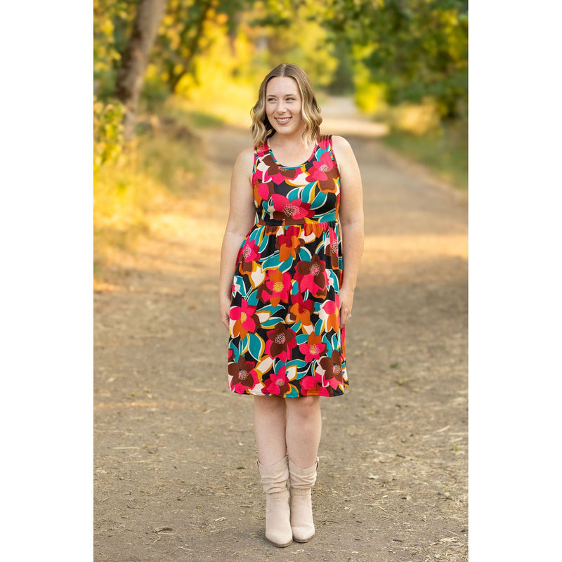 IN STOCK Kelsey Tank Dress - Bold Magenta Floral FINAL SALE