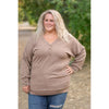 IN STOCK Brittney Button Sweater - Mocha FINAL SALE