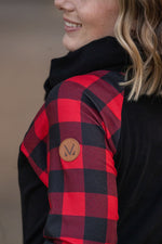 IN STOCK Zoey ZipCowl - Black and Buffalo Plaid