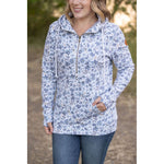 IN STOCK HalfZip Hoodie - Blue Floral