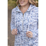 IN STOCK HalfZip Hoodie - Blue Floral