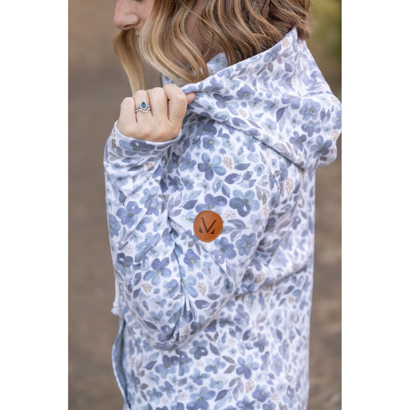 IN STOCK HalfZip Hoodie - Blue Floral