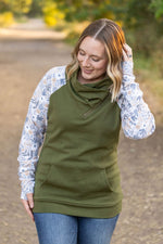 IN STOCK Zoey ZipCowl - Olive and Boho Floral FINAL SALE