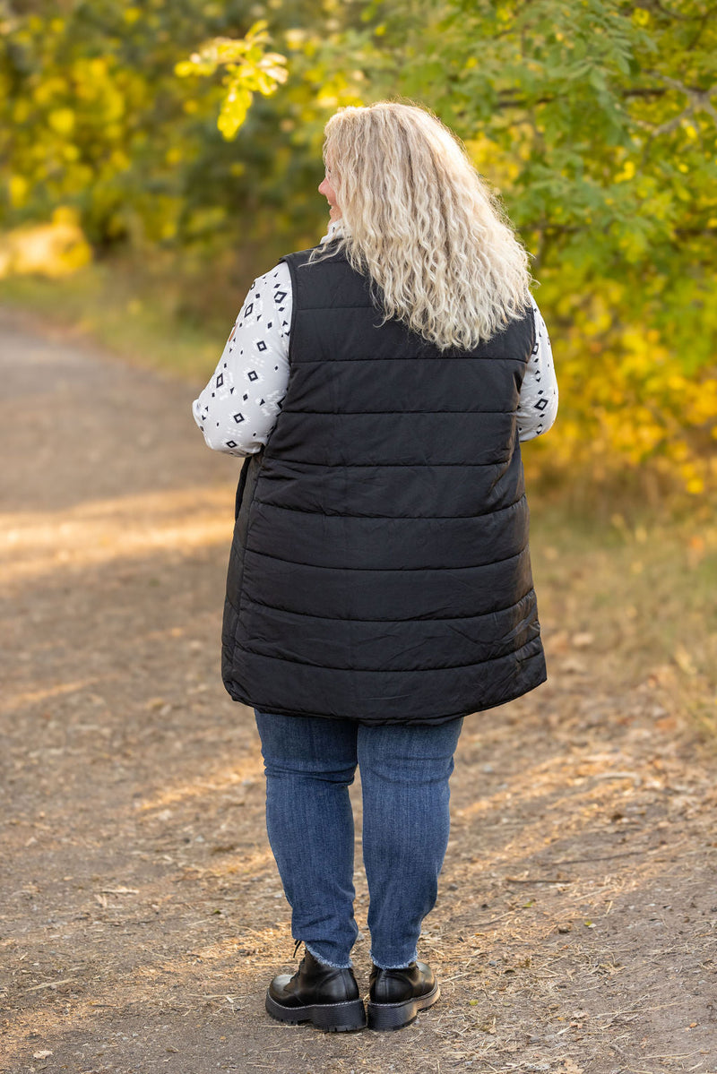 IN STOCK Harlow Long Vest - Black