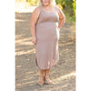 IN STOCK Reagan Ribbed Midi Dress - Mocha FINAL SALE