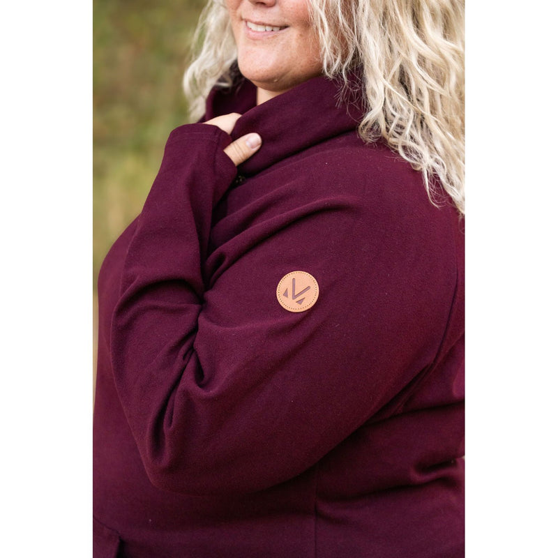 IN STOCK Classic Zoey ZipCowl Sweatshirt - Burgundy FINAL SALE