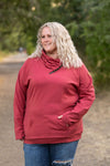 IN STOCK Classic Zoey ZipCowl Sweatshirt - Brick FINAL SALE