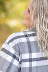 IN STOCK Norah Plaid Shacket - Classic Grey and White | Women's Shacket FINAL SALE