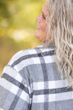 IN STOCK Norah Plaid Shacket - Classic Grey and White | Women's Shacket FINAL SALE