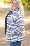 IN STOCK Norah Plaid Shacket - Classic Grey and White | Women's Shacket FINAL SALE