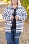 IN STOCK Norah Plaid Shacket - Classic Grey and White | Women's Shacket FINAL SALE