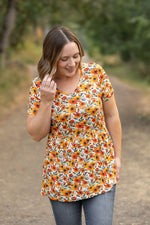 IN STOCK Sarah Ruffle Short Sleeve - Fall Floral FINAL SALE