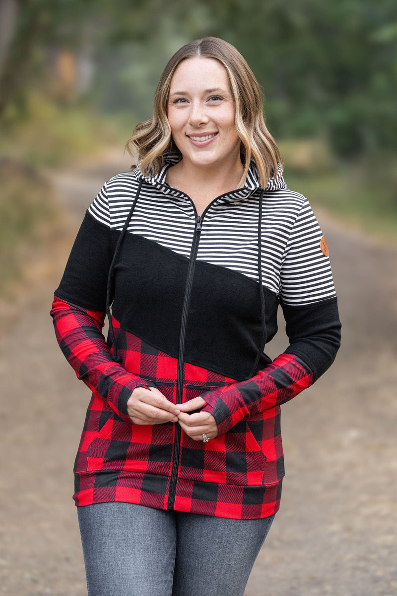 IN STOCK Colorblock Fullzip - Plaid and Stripes