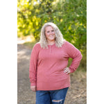 IN STOCK Brielle Henley Ribbed Long Sleeve - Terra Cotta