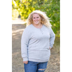 IN STOCK Brielle Henley Ribbed Long Sleeve - Light Grey