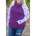 IN STOCK Zoey ZipCowl - Plum and Purple Floral FINAL SALE