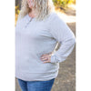 IN STOCK Brielle Henley Ribbed Long Sleeve - Light Grey