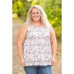 IN STOCK Renee Ruffle Tank - Tan Micro Floral FINAL SALE