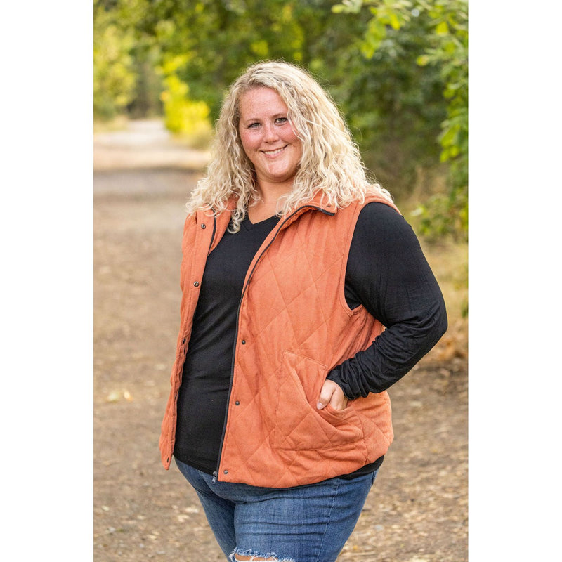 IN STOCK Corduroy Vest - Pumpkin FINAL SALE