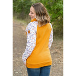 IN STOCK Zoey ZipCowl - Mustard and Harvest Floral FINAL SALE