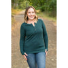 IN STOCK Harper Long Sleeve Henley - Evergreen | Women's Cozy Shirt