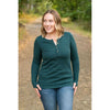 IN STOCK Harper Long Sleeve Henley - Evergreen | Women's Cozy Shirt