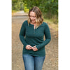 IN STOCK Harper Long Sleeve Henley - Evergreen | Women's Cozy Shirt