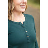 IN STOCK Harper Long Sleeve Henley - Evergreen | Women's Cozy Shirt