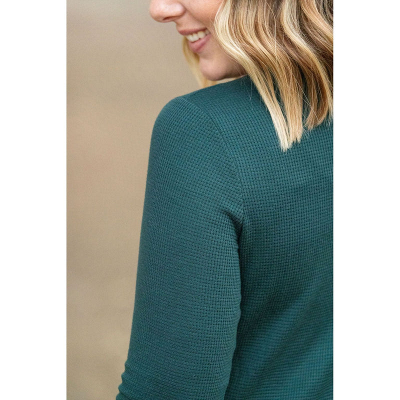 IN STOCK Harper Long Sleeve Henley - Evergreen | Women's Cozy Shirt