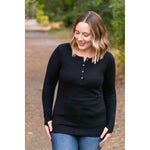 IN STOCK Harper Long Sleeve Henley - Black | Women's Cozy Shirt