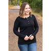 IN STOCK Harper Long Sleeve Henley - Black | Women's Cozy Shirt