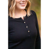 IN STOCK Harper Long Sleeve Henley - Black | Women's Cozy Shirt