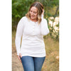 IN STOCK Harper Long Sleeve Henley - White | Women's Cozy Shirt