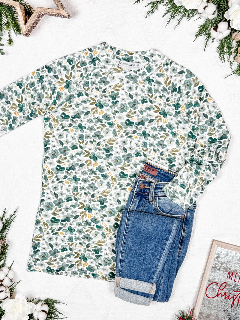 IN STOCK Blair Long Sleeve Top - Green Floral