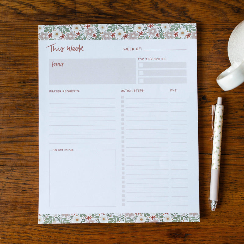 This Week Planner Pad - Almond Blossom