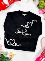 IN STOCK Black Hearts Sweater