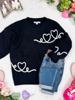 IN STOCK Black Hearts Sweater