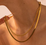 CHAIN + HERRINGBONE NECKLACE